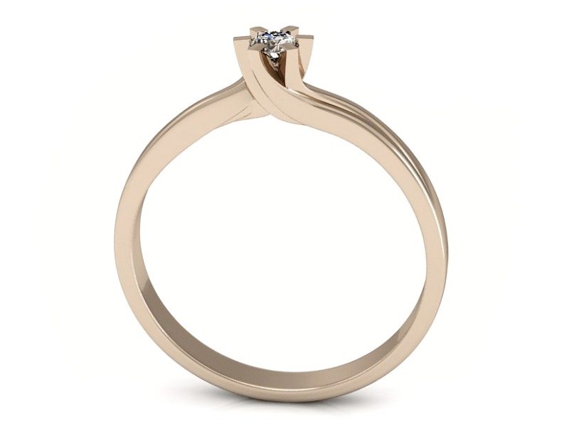 Pierścionek zaręczynowy z diamentem złoty - p16092c — zdjęcie 3
