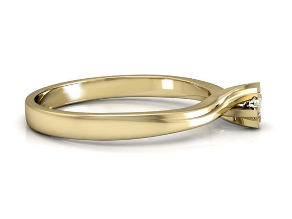 Pierścionek zaręczynowy z brylantem żółte złoto - p16092z_Vs
