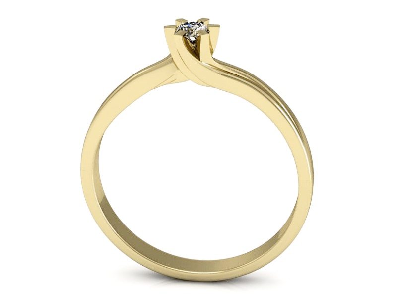 Pierścionek zaręczynowy z brylantem żółte złoto - p16092z_Vs — zdjęcie 3