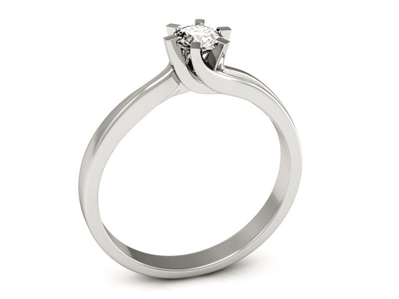 Pierścionek zaręczynowy z brylantem białe złoto - p16093b — zdjęcie 3
