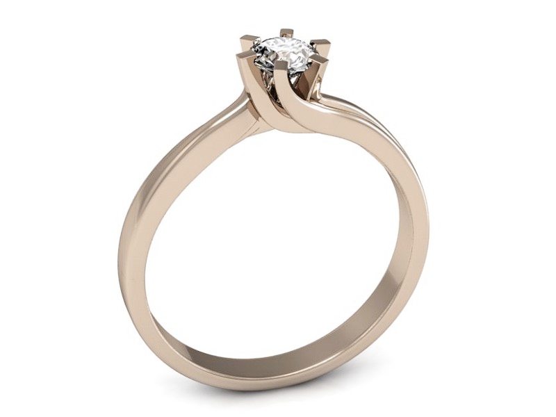 Pierścionek zaręczynowy z brylantem - p16093c — zdjęcie 3