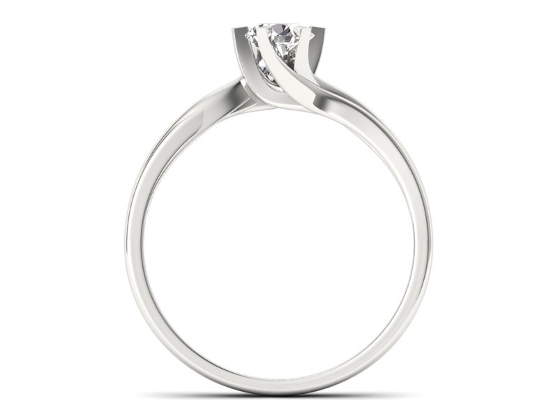 Pierścionek zaręczynowy z brylantem białe złoto - p16094b — zdjęcie 2