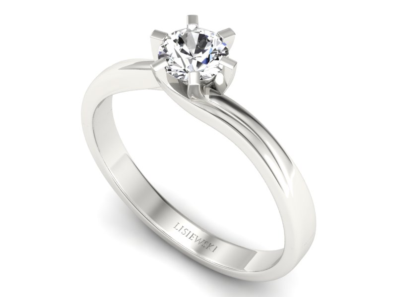 Pierścionek zaręczynowy z brylantem białe złoto - p16094b — zdjęcie 3