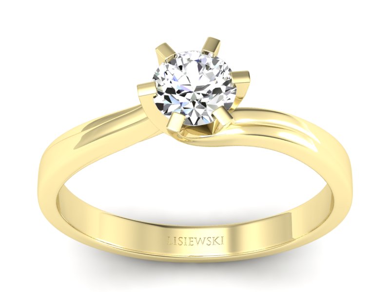 Złoty pierścionek z brylantem - p16094z