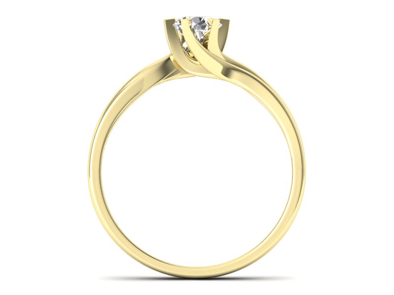 Złoty pierścionek z brylantem - p16094z — zdjęcie 2