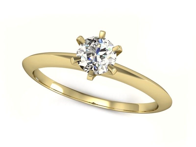 Pierścionek zaręczynowy z brylantem żółte złoto próba 585 - p16097z
