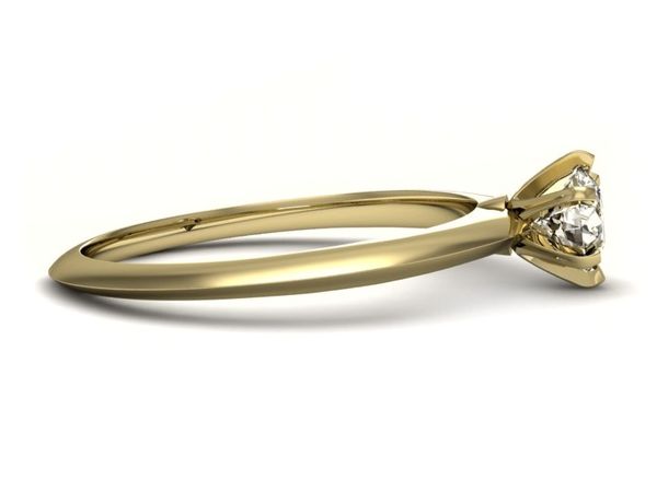 Pierścionek zaręczynowy z brylantem żółte złoto - p16097z