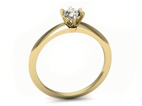 Pierścionek zaręczynowy z brylantem żółte złoto - p16097z