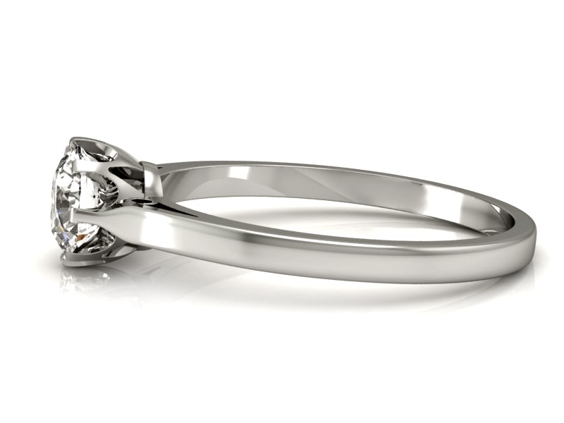 Złoty pierścionek z brylantem białe złoto - p16099b — zdjęcie 2