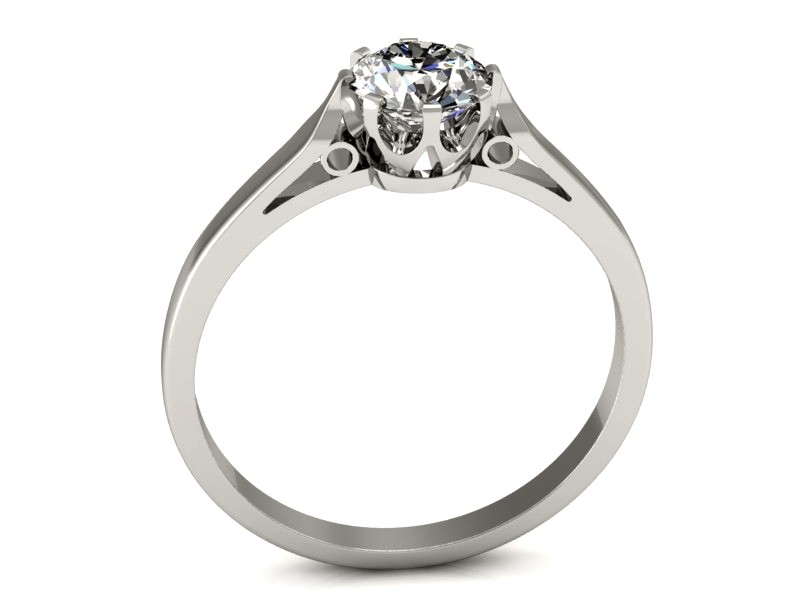 Złoty pierścionek z brylantem białe złoto - p16099b — zdjęcie 3