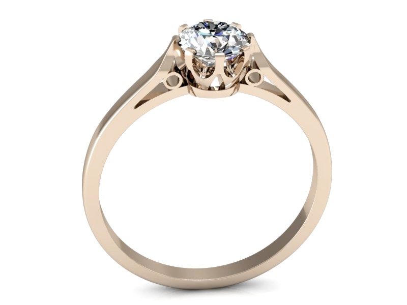 Złoty pierścionek z brylantem różowe złoto - p16099c — zdjęcie 3