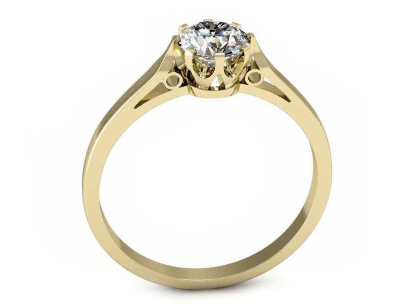 Złoty pierścionek z brylantem żółte złoto - p16099z — zdjęcie 3