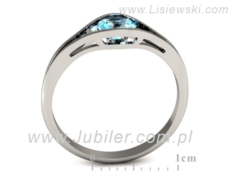 Złoty pierścionek z topazem białe złoto - p16101ba — zdjęcie 3