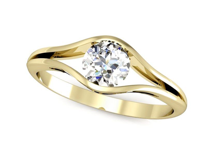 Pierścionek na zaręczyny z diamentem złoto proba 585 - p16101z