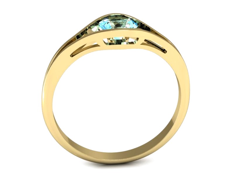 Złoty pierścionek z topazem żółte złoto - p16101za — zdjęcie 3