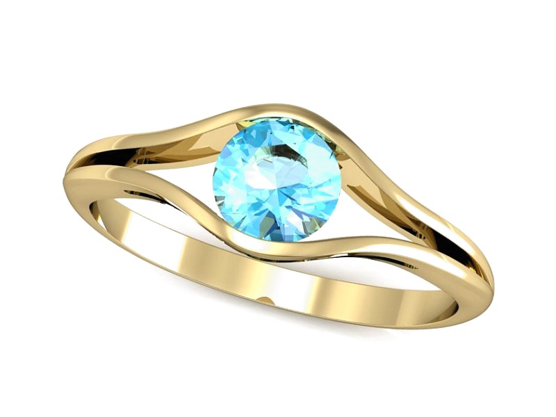 Złoty pierścionek z topazem żółte złoto - p16101za