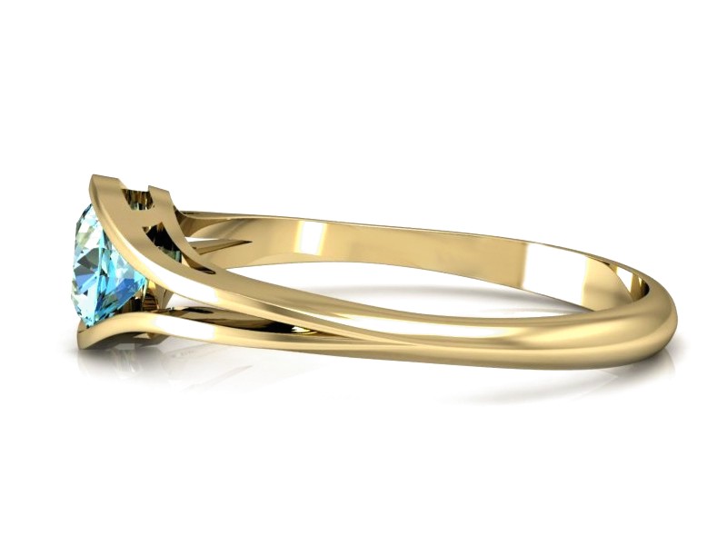 Złoty pierścionek z topazem żółte złoto - p16101za — zdjęcie 2