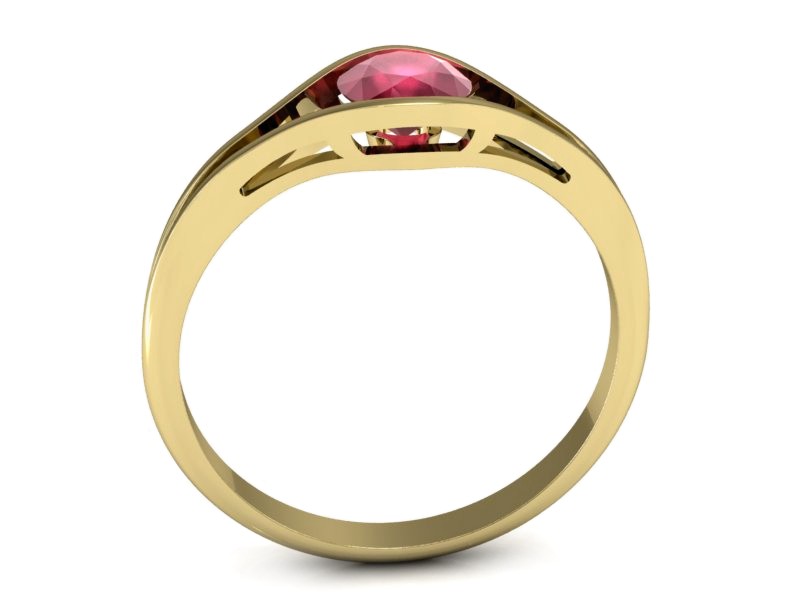 Złoty pierścionek z rubinem żółte złoto - p16101zr — zdjęcie 3