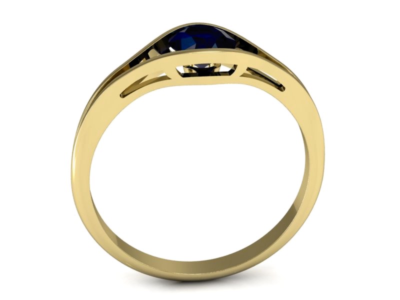 Złoty pierścionek z szafirem żółte złoto - p16101zsz — zdjęcie 3