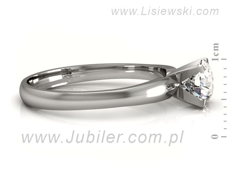 Złoty pierścionek z brylantem białe złoto - p16102b — zdjęcie 2