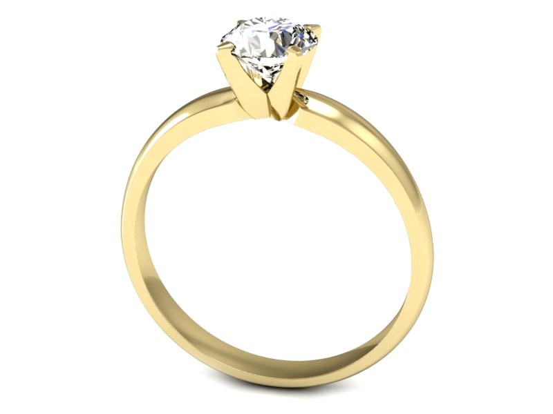 Złoty pierścionek z brylantem żółte złoto - p16102z — zdjęcie 3