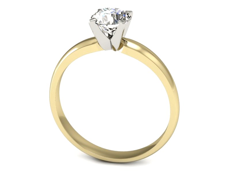 Pierścionek z diamentem żółte i białe złoto - p16102zb — zdjęcie 3