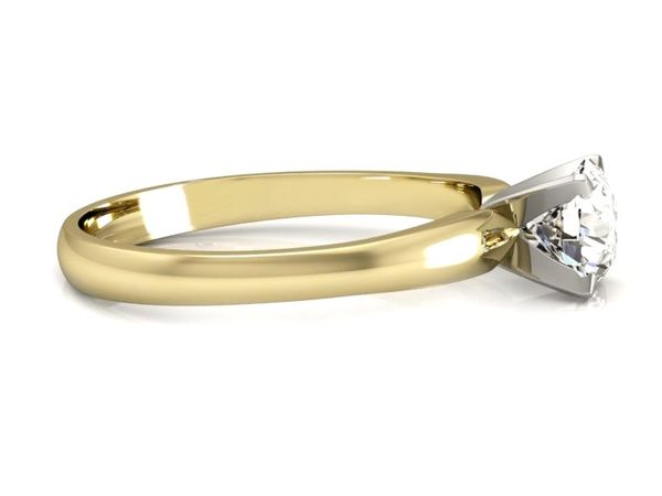 Pierścionek z diamentem żółte i białe złoto 585 - p16102zb