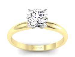 Pierścionek z diamentem żółte i białe złoto - p16102zb