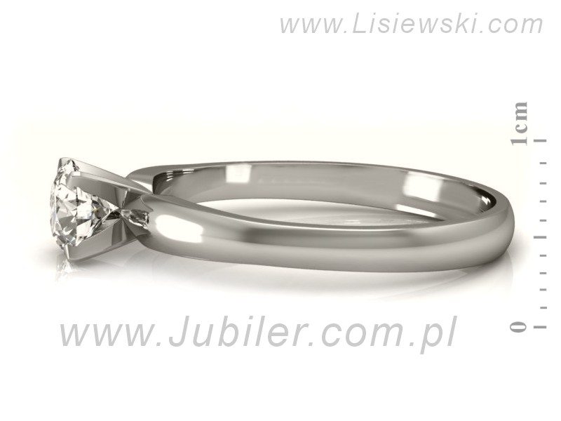 Złoty pierścionek z brylantem białe złoto - p16103b — zdjęcie 2
