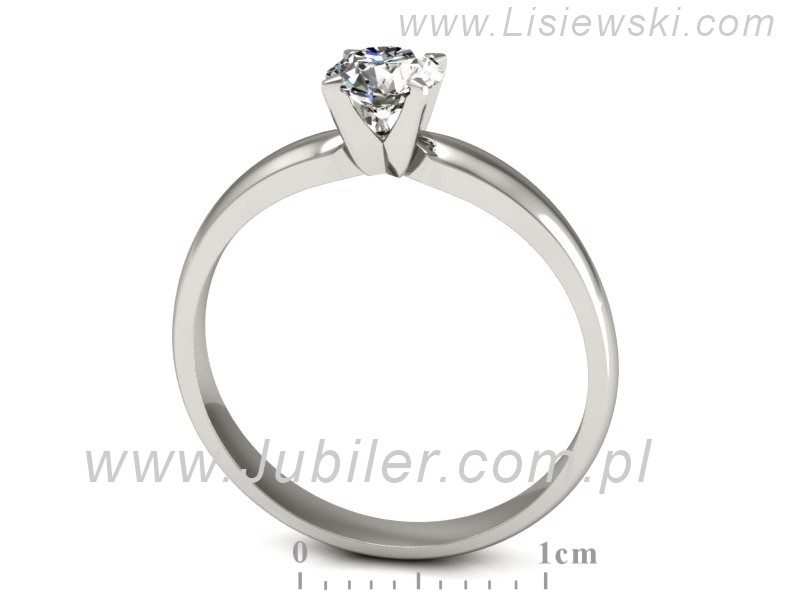 Złoty pierścionek z brylantem białe złoto - p16103b — zdjęcie 3