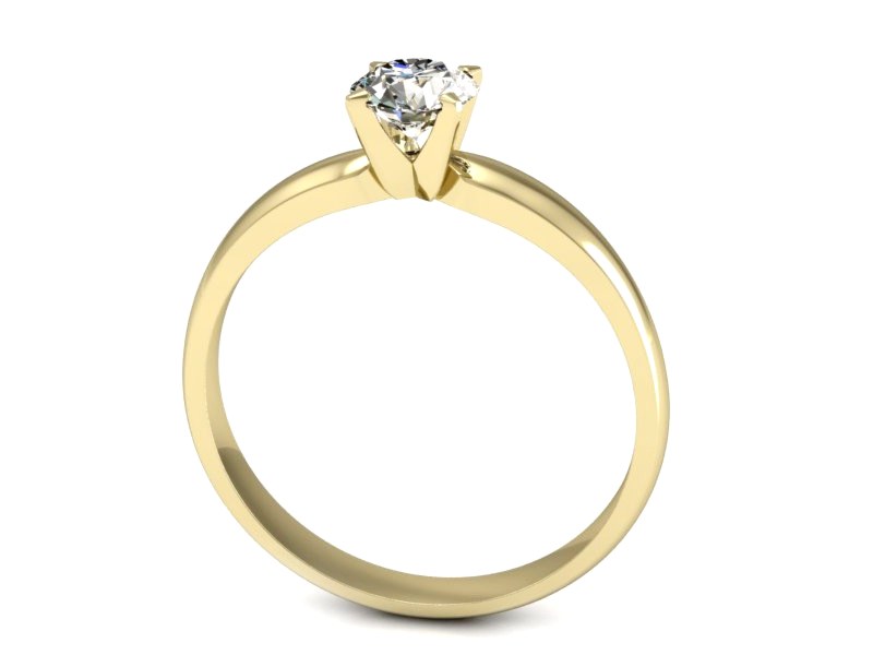 Złoty pierścionek z brylantem żółte złoto - p16103z — zdjęcie 3