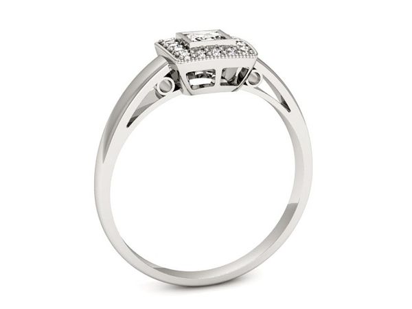 Pierścionek zaręczynowy z diamentami złoto 585 - p16105b