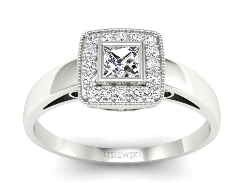 Pierścionek zaręczynowy z diamentami - p16105b