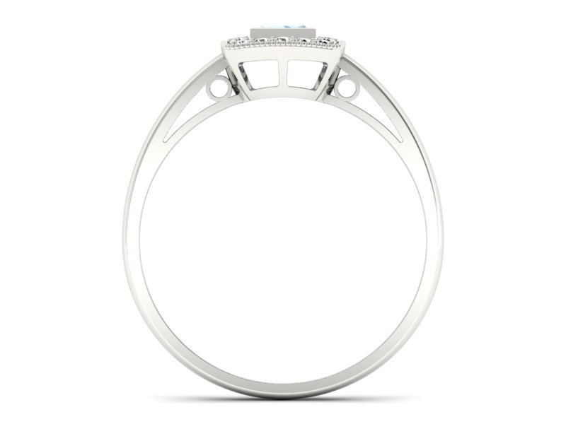 Złoty pierścionek z topazem i brylantami - p16105batop — zdjęcie 2