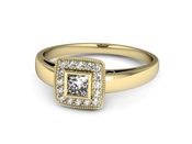 Złoty Pierścionek z diamentami żółte złoto 585 - p16105z - 2