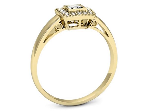Złoty Pierścionek z diamentami żółte złoto 585 - p16105z
