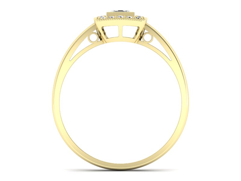 Złoty pierścionek z diamentami żółte złoto - p16105z — zdjęcie 2