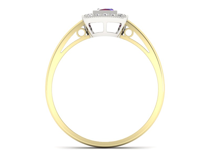 Pierścionek z rubinem i brylantami - p16105zbr — zdjęcie 2