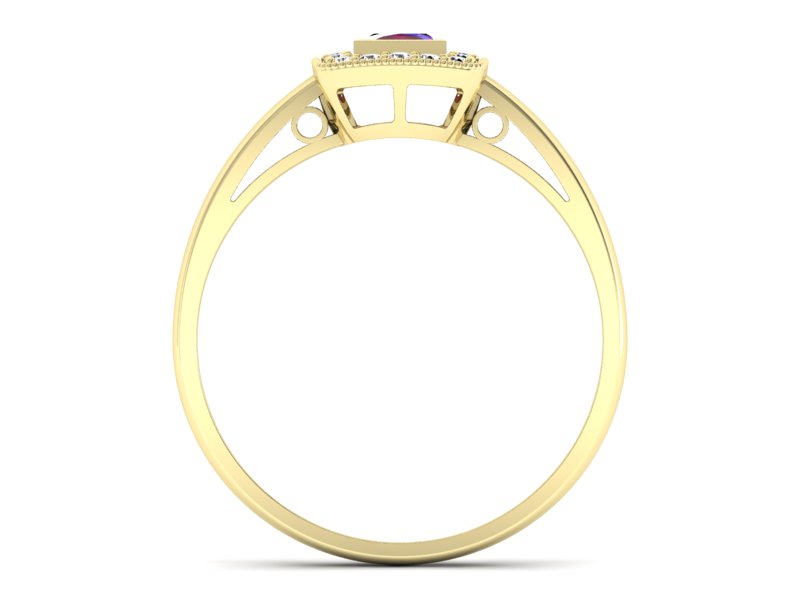 Pierścionek z rubinem i brylantami - p16105zr — zdjęcie 2