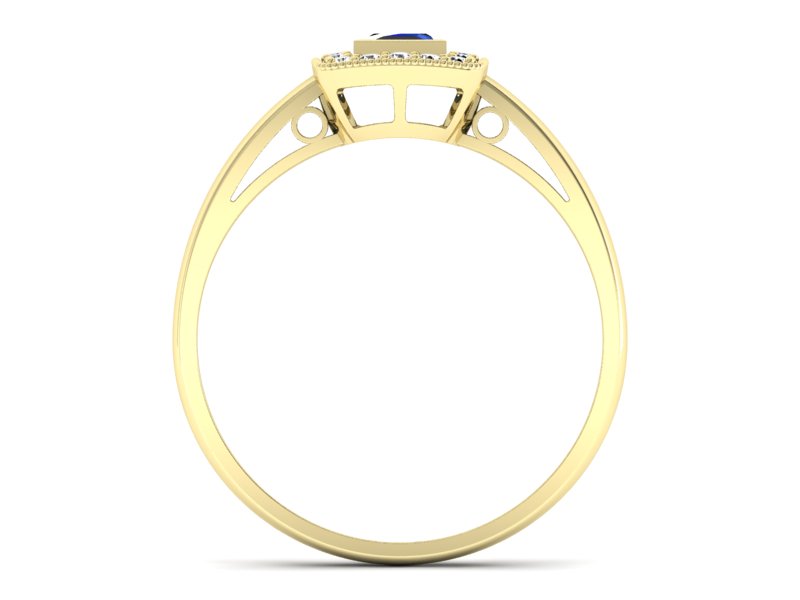 Pierścionek zaręczynowy z szafirem i brylantami - p16105zsz — zdjęcie 2