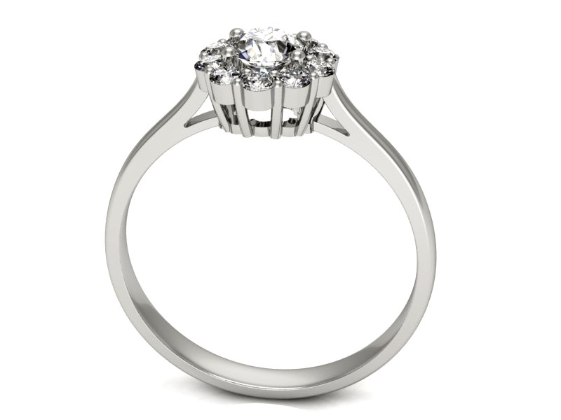 Złoty pierścionek z brylantem białe złoto - p16106b — zdjęcie 3