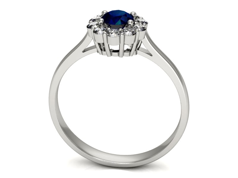 Pierścionek z szafirem i brylantami białe złoto - p16106bsz — zdjęcie 3