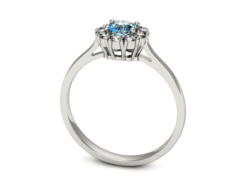 Złoty pierścionek z topazem i brylantami - p16106btop — zdjęcie 3