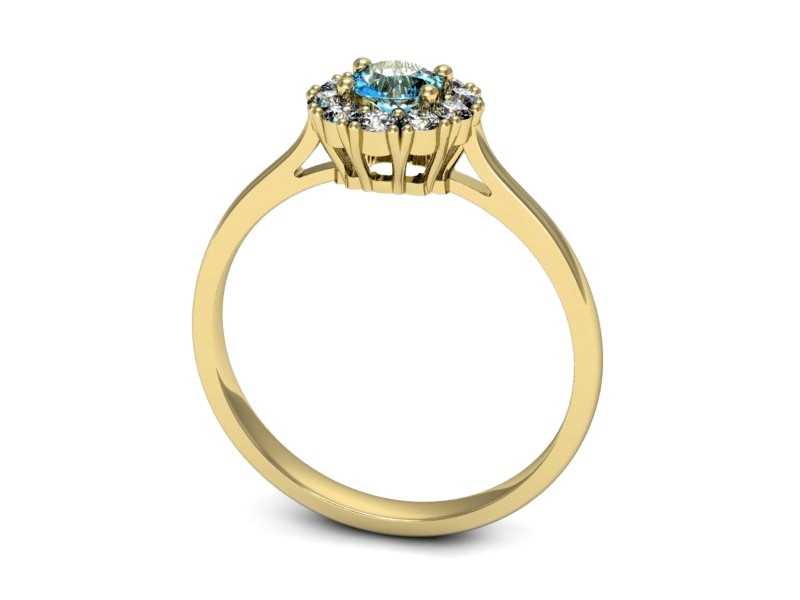 Złoty pierścionek z topazem i brylantami - p16106top — zdjęcie 3