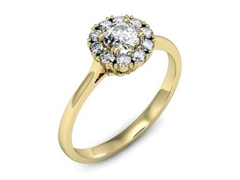 Złoty Pierścionek zaręczynowy z kilkoma brylantami - p16106z - 1