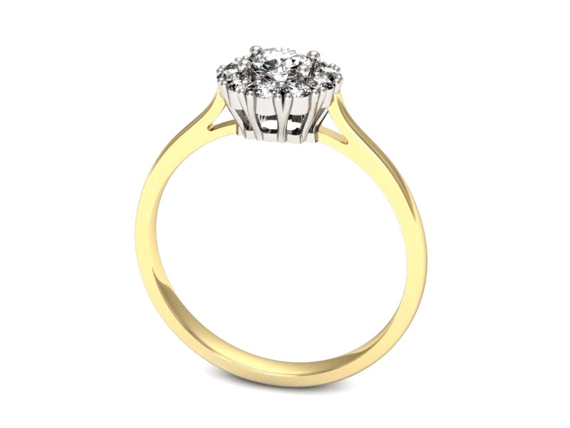 Pierścionek z brylantem żółte białe złoto - p16106zb — zdjęcie 3