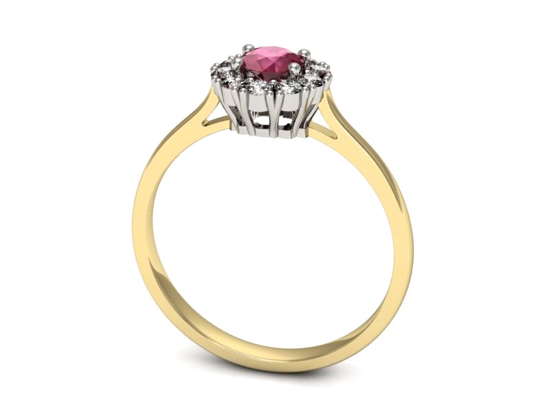 Pierścionek z rubinem i diamentami - p16106zbr — zdjęcie 3