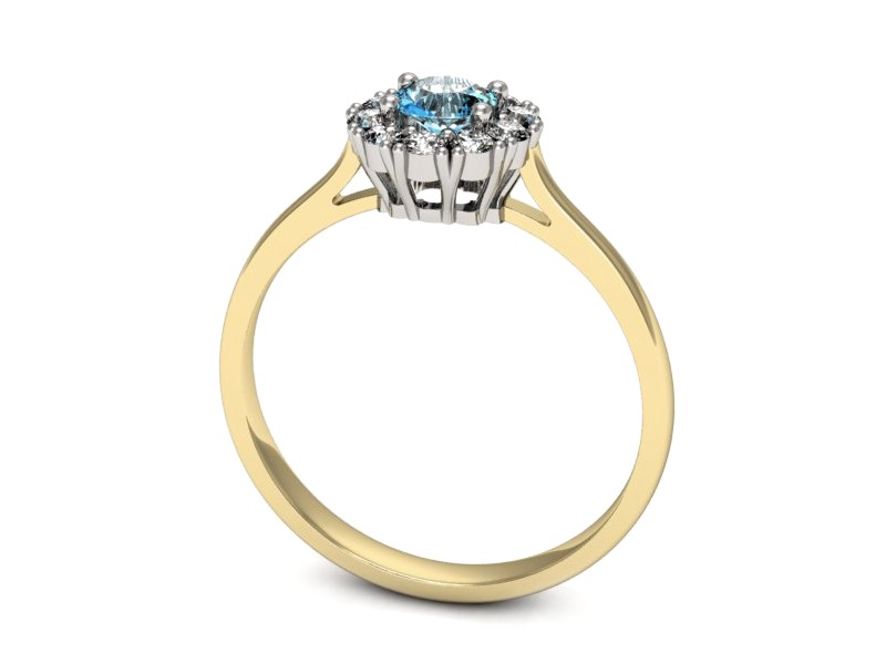 Złoty pierścionek topaz i brylanty złoto - p16106zbtop — zdjęcie 3