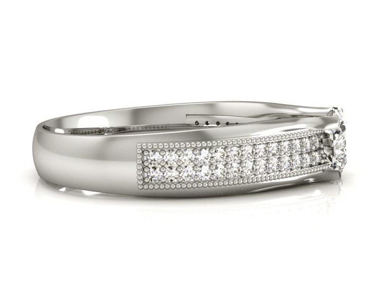 Złoty pierścionek z diamentami białe złoto - p16107b — zdjęcie 2