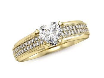 Pierścionek zaręczynowy z diamentami złoto 585 - p16107z - 1